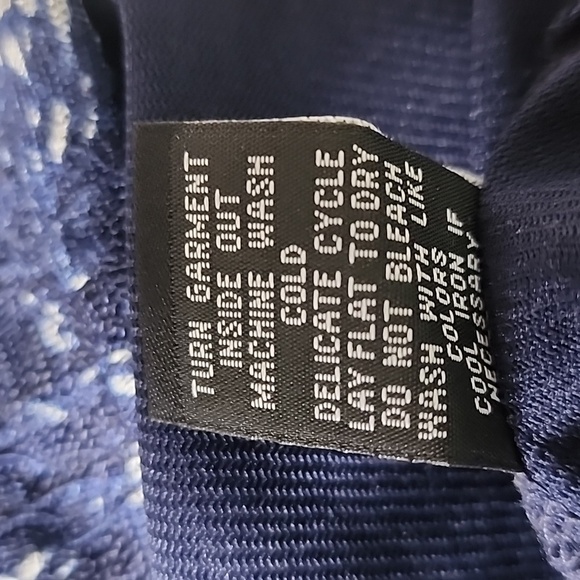 Rafaella Navy White Lace Overlay Blouse Top - Picture 9 of 9